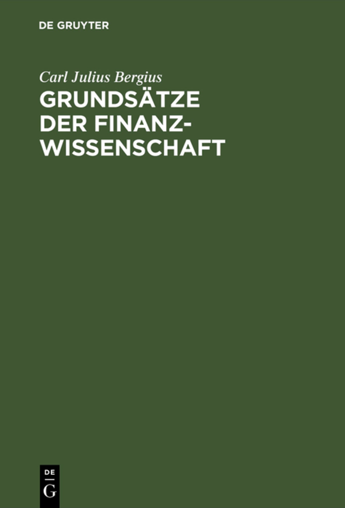 Cover image for Grundsätze der Finanzwissenschaft ISBN 9783111166711